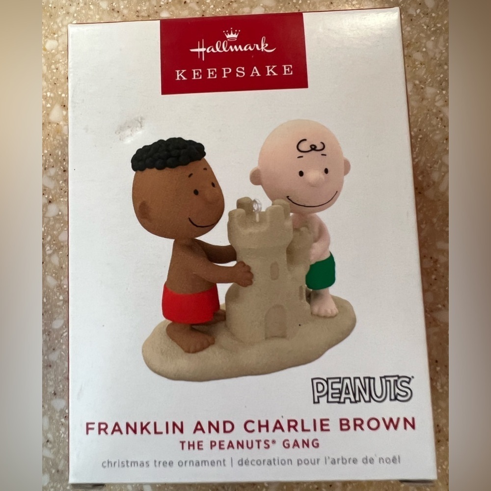 2022 Hallmark Keepsake Peanuts Franklin and Charlie Brown ornament NIB